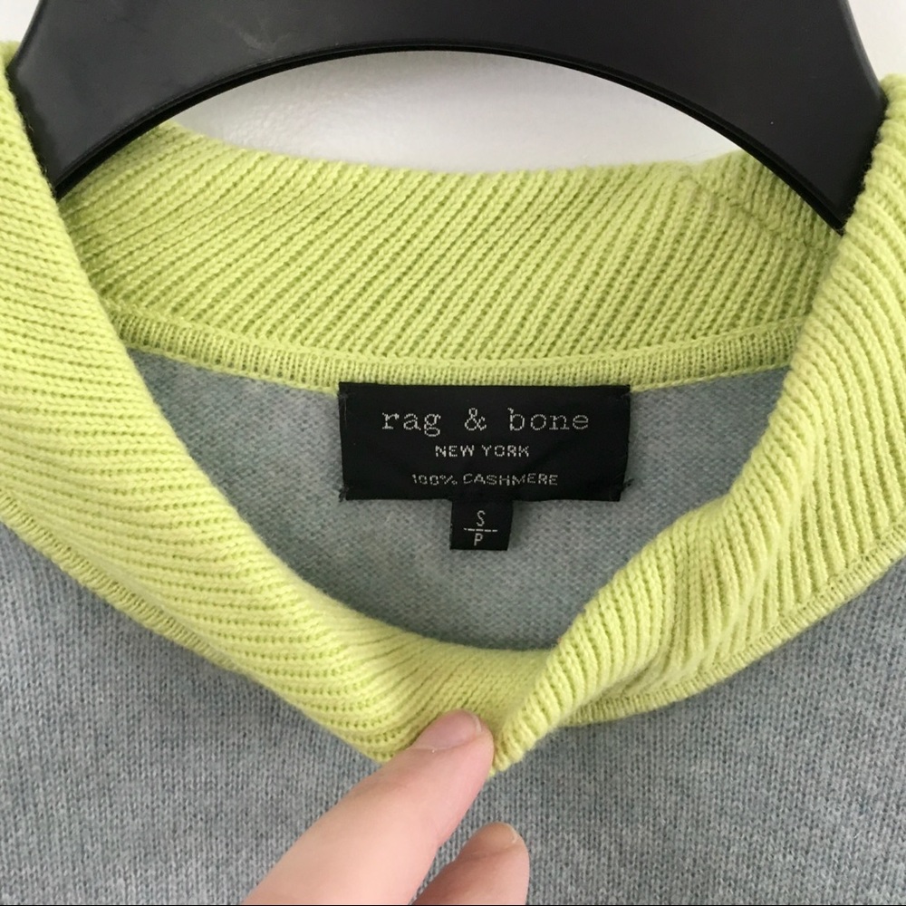 rag & bone Gray and Neon Yellow Sweater - Picture 3 of 4